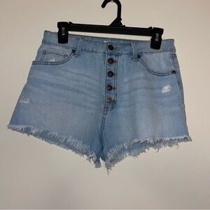 Rewash Super High Rise Wedge Vintage Reunion Light Wash 9 Womens Shorts